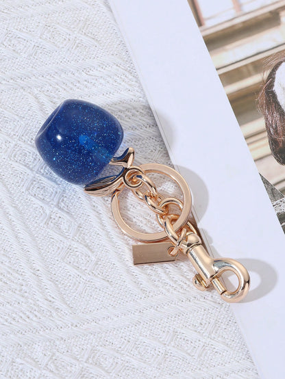 قطعة واحدة قلادة قلب الكرز الأنيقة للنساء، إكسسوار حقيبة أو سلسلة مفاتيح الزخرفة الفردية لديكور حقيبة النساء