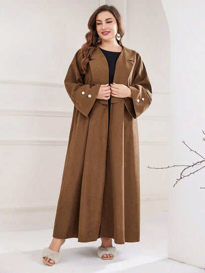 جلابية عربية طويلة أنيقة بأكمام طويلة بحجم كبير