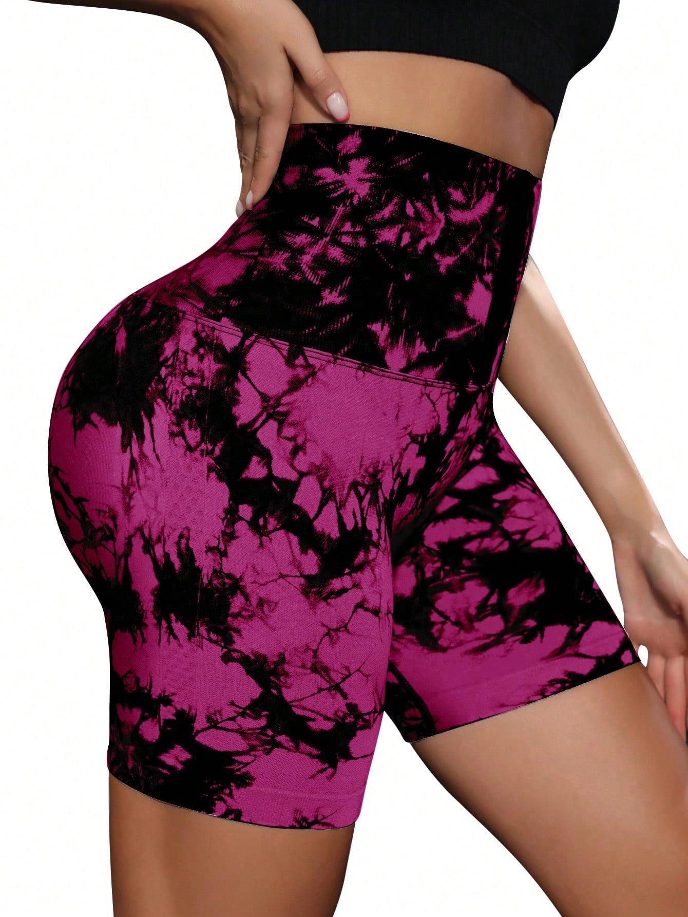 شورت رياضي كاجوال للنساء بأزرار وصبغة ربط