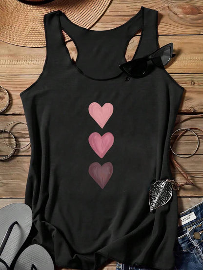 سترة خفيفة عادية بنمط قلب للنساء مناسبة للصيف