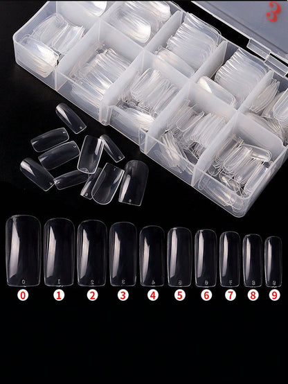 أظافر اصطناعية شفافة وبيضاء حليبية