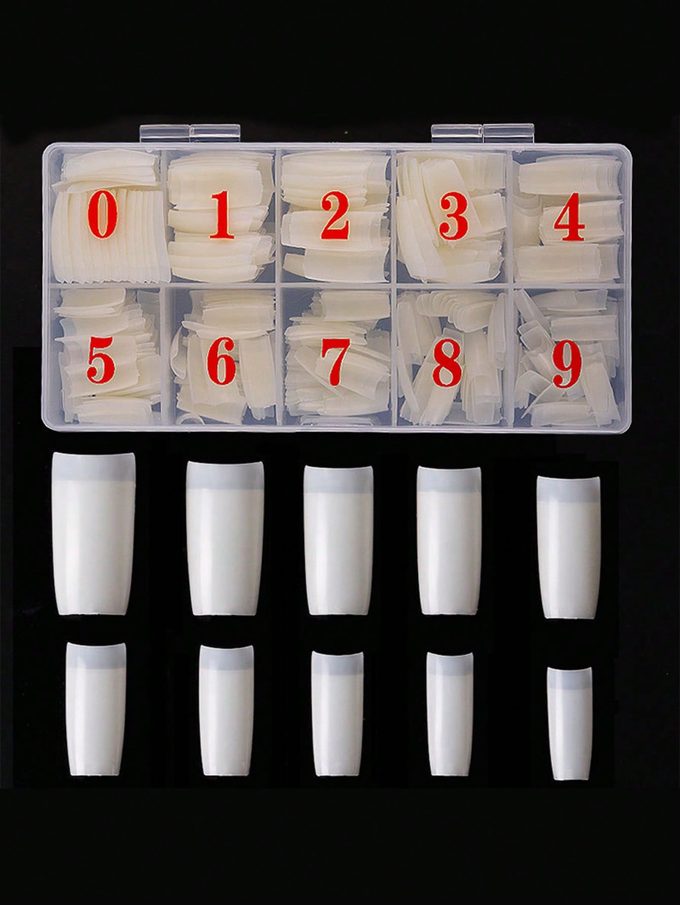 أظافر اصطناعية شفافة وبيضاء حليبية