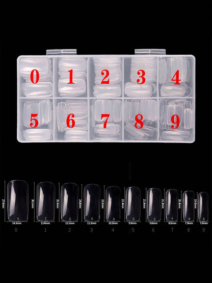 أظافر اصطناعية شفافة وبيضاء حليبية