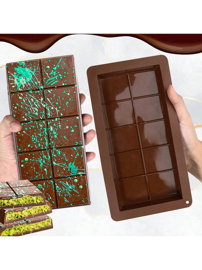 قوالب قالب بار الشوكولاتة قطعة واحدة، قوالب قالب بار الشوكولاتة السيليكون السميكة والكبيرة، قالب بار حلوى الشوكولاتة الكبيرة للخبز الذاتي