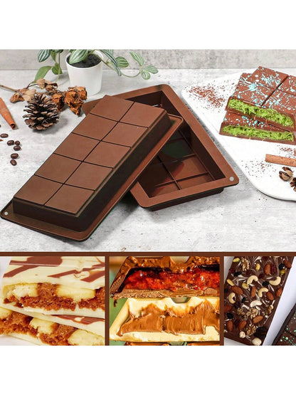 قوالب قالب بار الشوكولاتة قطعة واحدة، قوالب قالب بار الشوكولاتة السيليكون السميكة والكبيرة، قالب بار حلوى الشوكولاتة الكبيرة للخبز الذاتي
