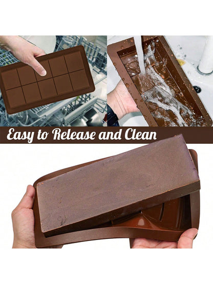 قوالب قالب بار الشوكولاتة قطعة واحدة، قوالب قالب بار الشوكولاتة السيليكون السميكة والكبيرة، قالب بار حلوى الشوكولاتة الكبيرة للخبز الذاتي