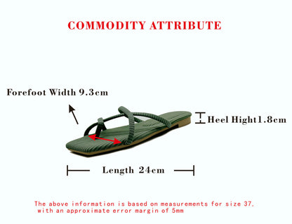صنادل رباط أنيقة في الهواء الطلق للنساء وصنادل مسطح متقاطع من البوليستر عادي