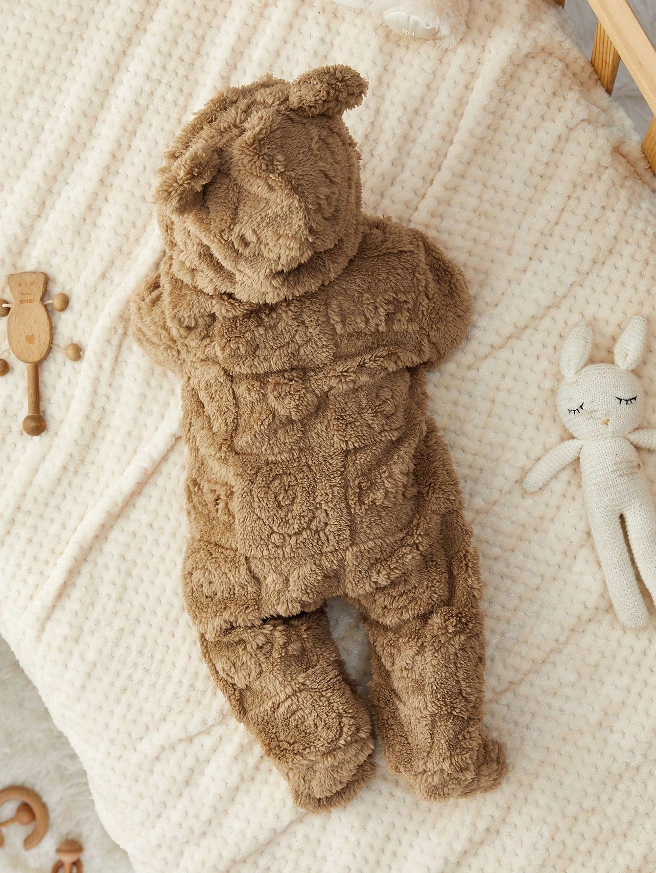 رومبير رضيع ذو رسومات كرتونية لطيفة من الفليس مزودة بغطاء رأس وأقدام، مناسبة للخريف والشتاء، للداخل والخارج، للأولاد والبنات الرضع