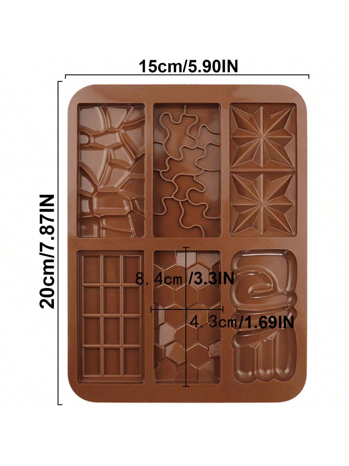 قالب سيليكون للشوكولاتة بصناعة 6 في 1 وافل