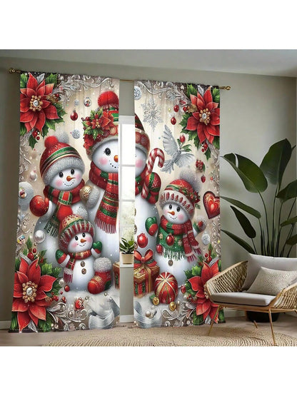 طقم واحد، ستارة 2 قطعة بطباعة رقمية لشجرة عيد الميلاد