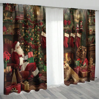 طقم واحد، ستارة 2 قطعة بطباعة رقمية لشجرة عيد الميلاد