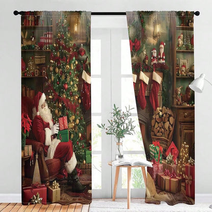 طقم واحد، ستارة 2 قطعة بطباعة رقمية لشجرة عيد الميلاد