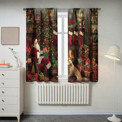 طقم واحد، ستارة 2 قطعة بطباعة رقمية لشجرة عيد الميلاد