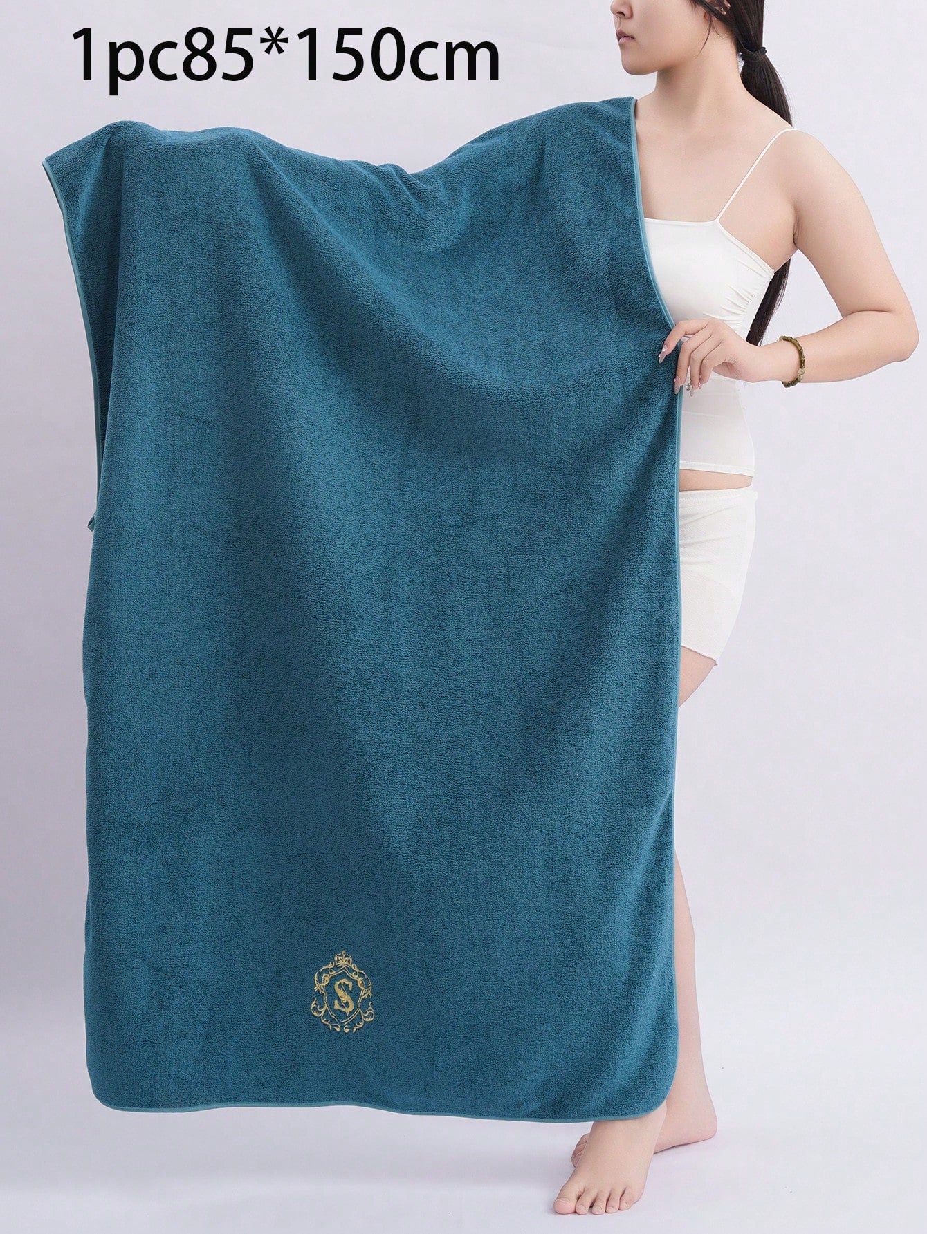 منشفة حمام منسوجة من الألياف الخفيفة الفضفاضة والألياف الخفيفة الناعمة المطرزة