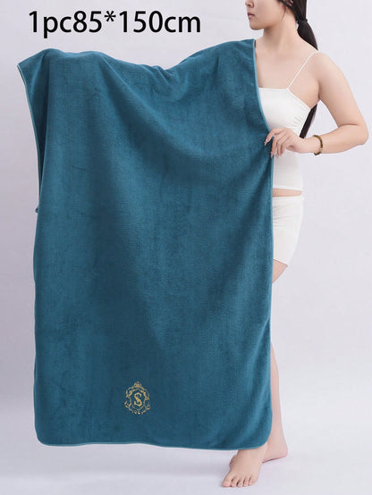 منشفة حمام منسوجة من الألياف الخفيفة الفضفاضة والألياف الخفيفة الناعمة المطرزة