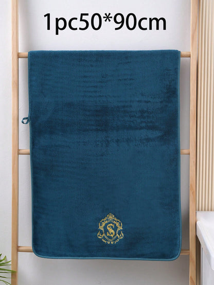 منشفة حمام منسوجة من الألياف الخفيفة الفضفاضة والألياف الخفيفة الناعمة المطرزة