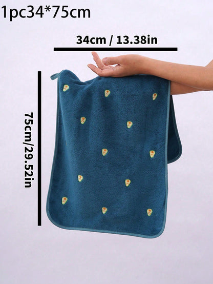 منشف حمام أفوكادو مطرز عادي من فليس كورال يمتص الماء، 1 قطعة