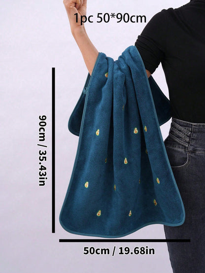 منشف حمام أفوكادو مطرز عادي من فليس كورال يمتص الماء، 1 قطعة