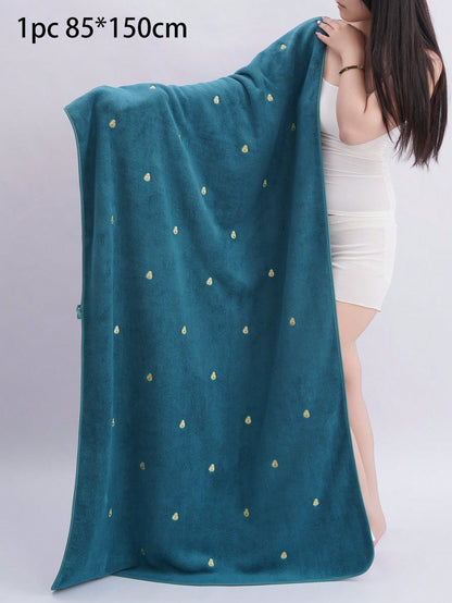 منشف حمام أفوكادو مطرز عادي من فليس كورال يمتص الماء، 1 قطعة