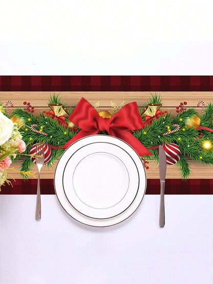 قطعة واحدة من طاولة ريش الزهور عيد الميلاد، إكسسوارات تزيين غرفة الحفلة والأعياد ال- تاولة غطاء، طاولة بسرير، غطاء طاولة لديكور مطبخ عيد الميلاد