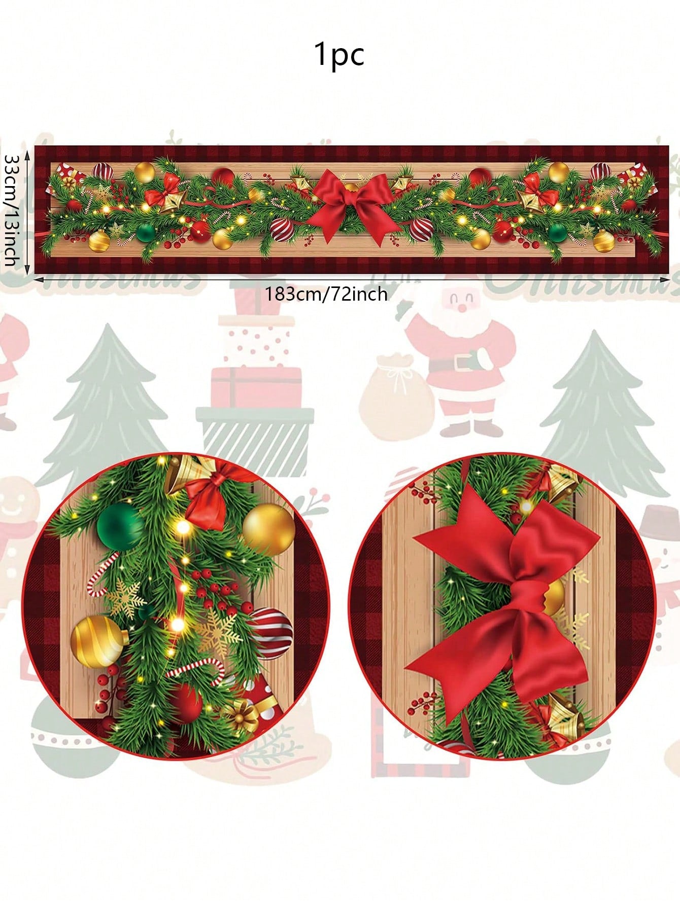 قطعة واحدة من طاولة ريش الزهور عيد الميلاد، إكسسوارات تزيين غرفة الحفلة والأعياد ال- تاولة غطاء، طاولة بسرير، غطاء طاولة لديكور مطبخ عيد الميلاد