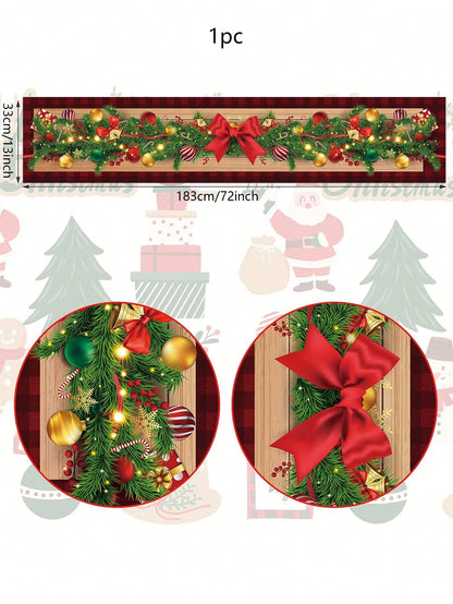 قطعة واحدة من طاولة ريش الزهور عيد الميلاد، إكسسوارات تزيين غرفة الحفلة والأعياد ال- تاولة غطاء، طاولة بسرير، غطاء طاولة لديكور مطبخ عيد الميلاد