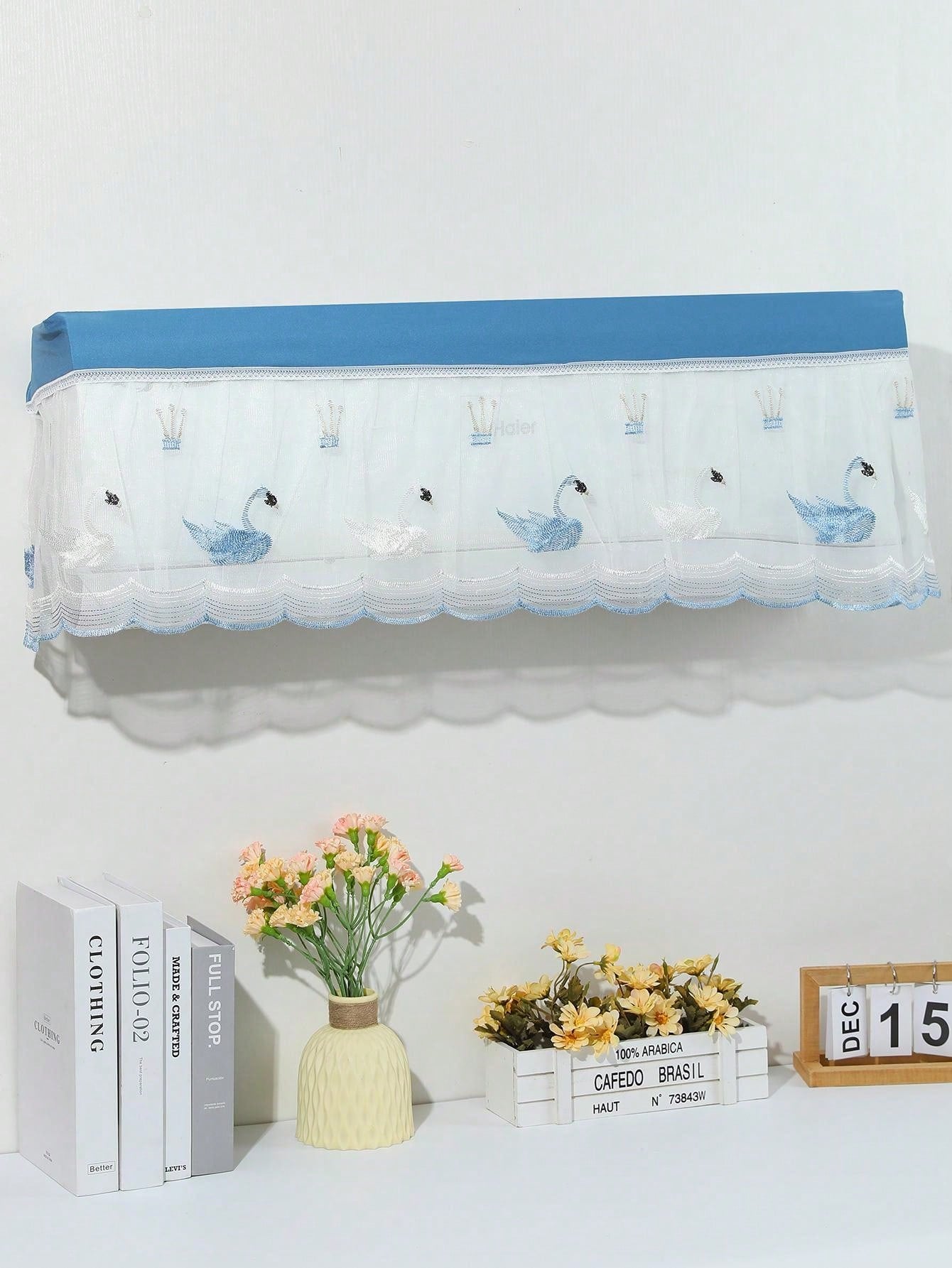 غطاء مكيف هواء قطعة واحدة بتصميم الدانتيل العالمي لسلامة قناع المكيف المثبت على الحائط الداخلي