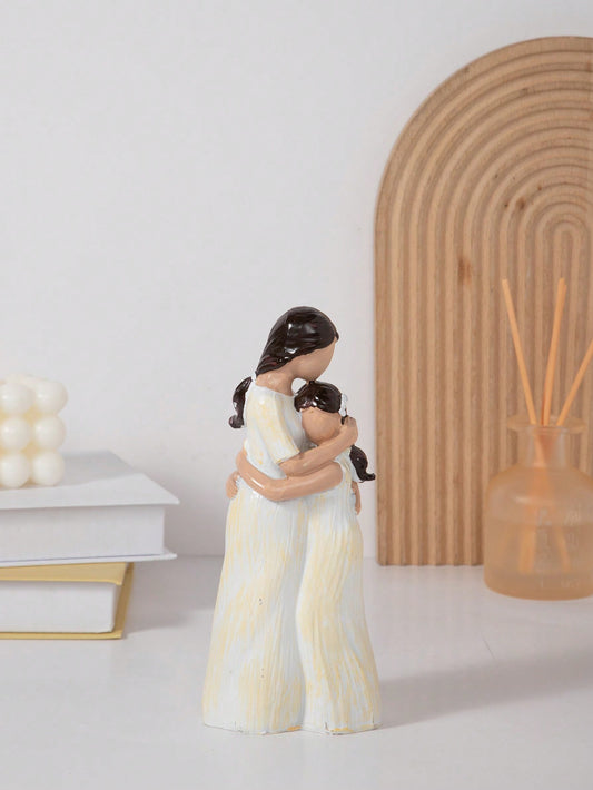 تمثال الأم والابنة المحتضنتين من الراتنج الإبداعي واحد، ديكور المنزل، هدية عيد ميلاد/ عيد الأم للأم والابنة الصديقتان