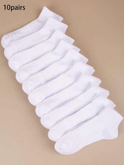 جوارب كاحل موحدة اللون 10 أزواج