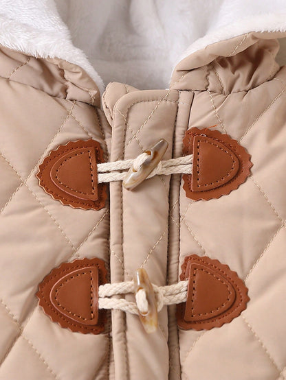 رومبير براقة للرضيع الولد مبطنة بالفليس مع غطاء رأس وأزرار وسوستة