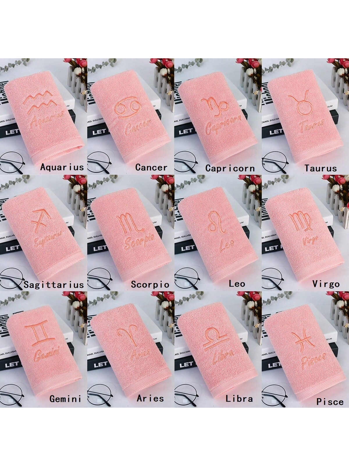 قطعة واحدة من منشفة ناعمة ماصة مطرزة باللون الوردي للحمام والاستحمام وغسل الوجه