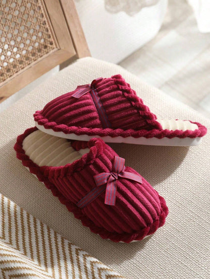 زوجان من الأحذية المبطنة بالرباط على شكل فراشة لون أحمر ساخن 2قطعات 2024 الحديث، للإستخدام الداخلي والخارجي، خريف/شتاء