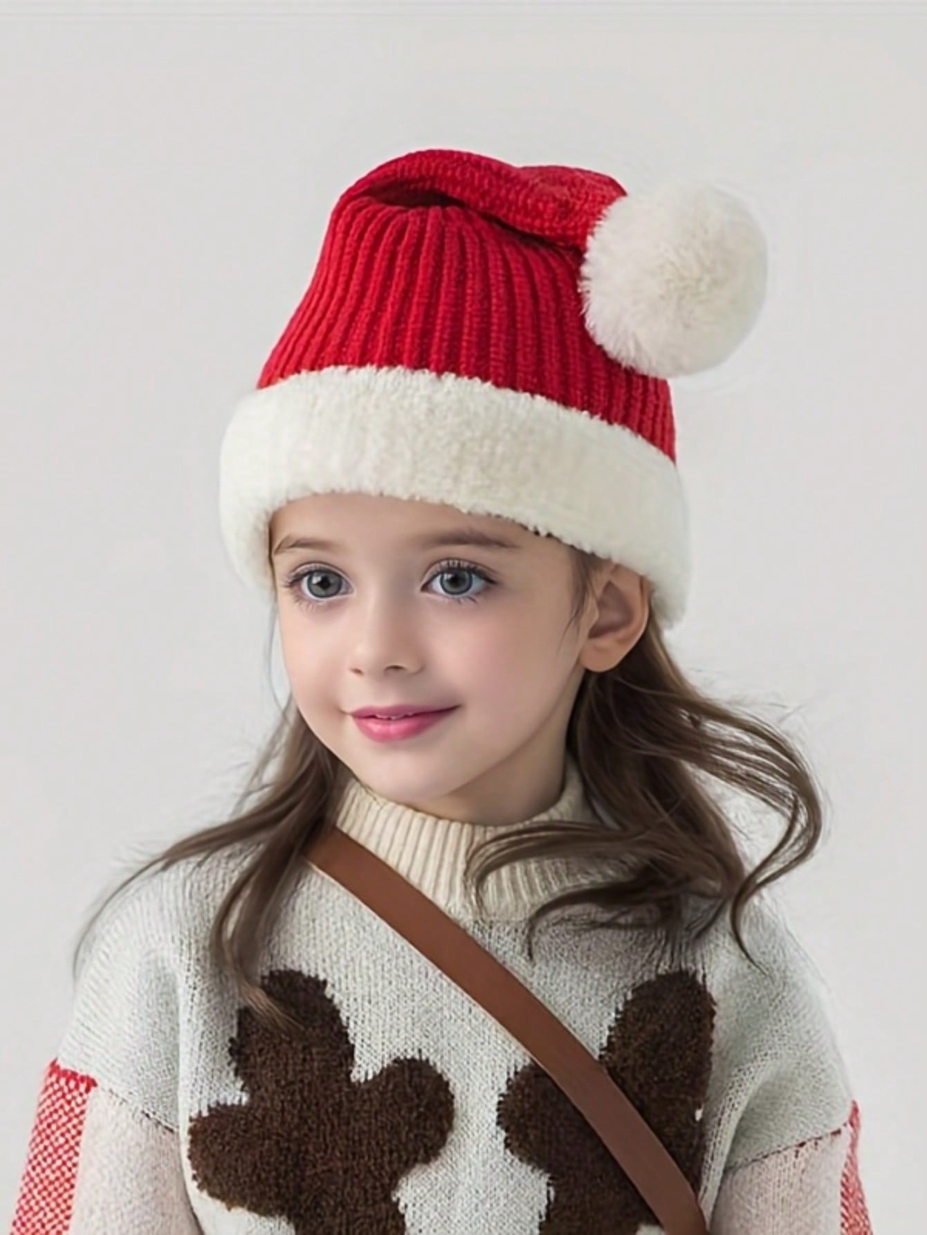 قبعة عيد الميلاد الحمراء احتفالية مع بوم بوم فاخر، قبعة شتوية