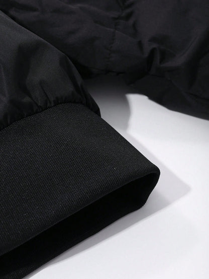 معطف سميك بأكمام منسدلة وسحاب وجيوب