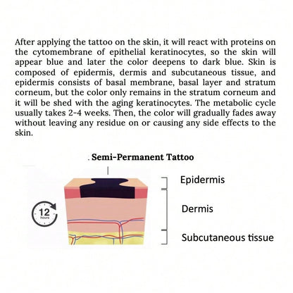 طقم من الوشم بتقنية ثورية قطعة واحدة, وشم شبه دائم, ملاك, وشم مؤقت, وشم صناعي, مقاوم للماء, مظهر وشم حقيقي, نباتي, وشم, أجنحة, تاج, X068