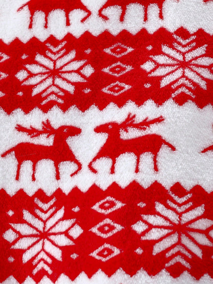 جمبسوت أطفال بنات بتصميم رجل الثلج والرنة مع أكمام طويلة