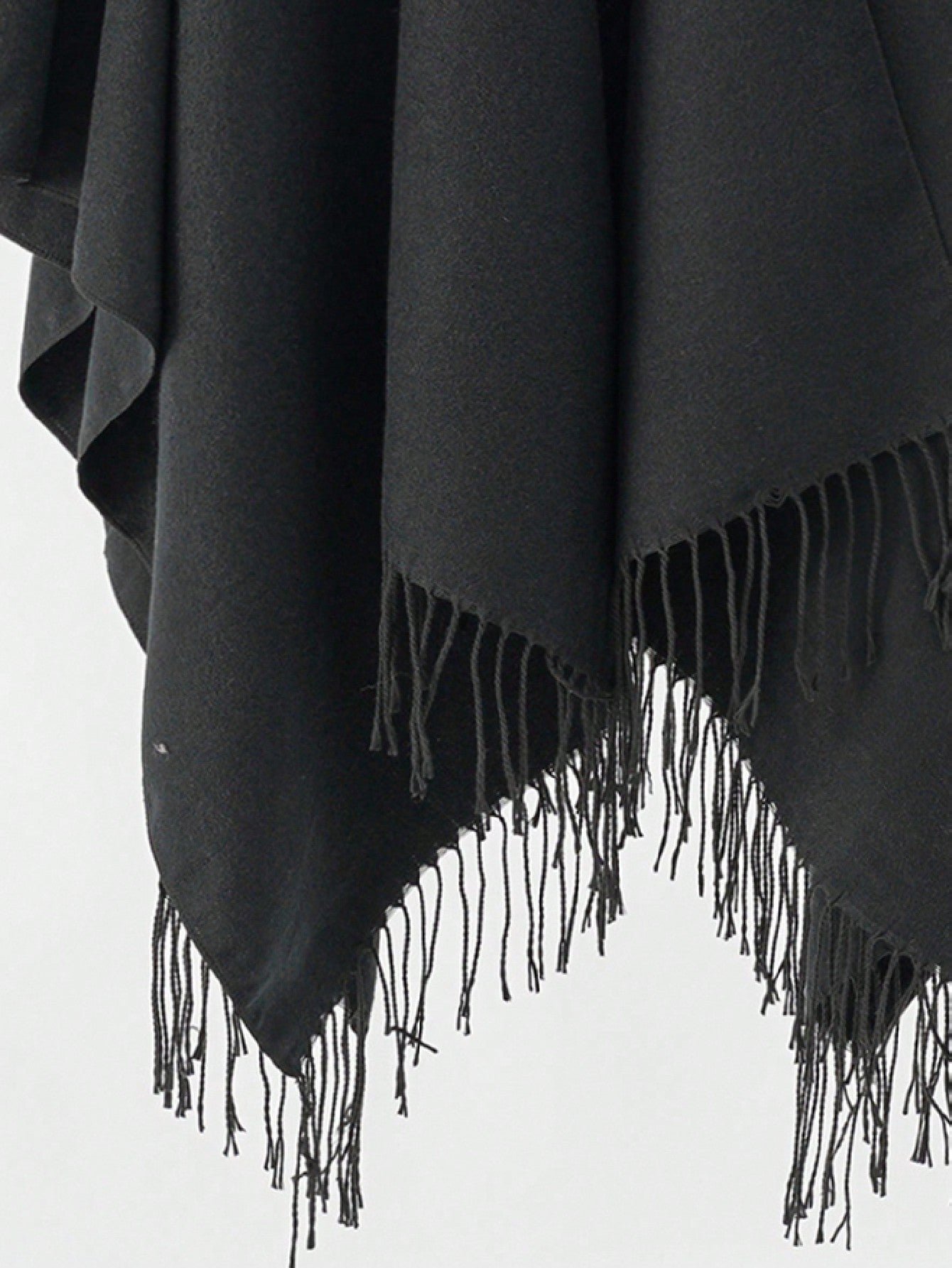 بونشو شال غطاء دافئ أوفرسايز أمامي مفتوح بشراشيب