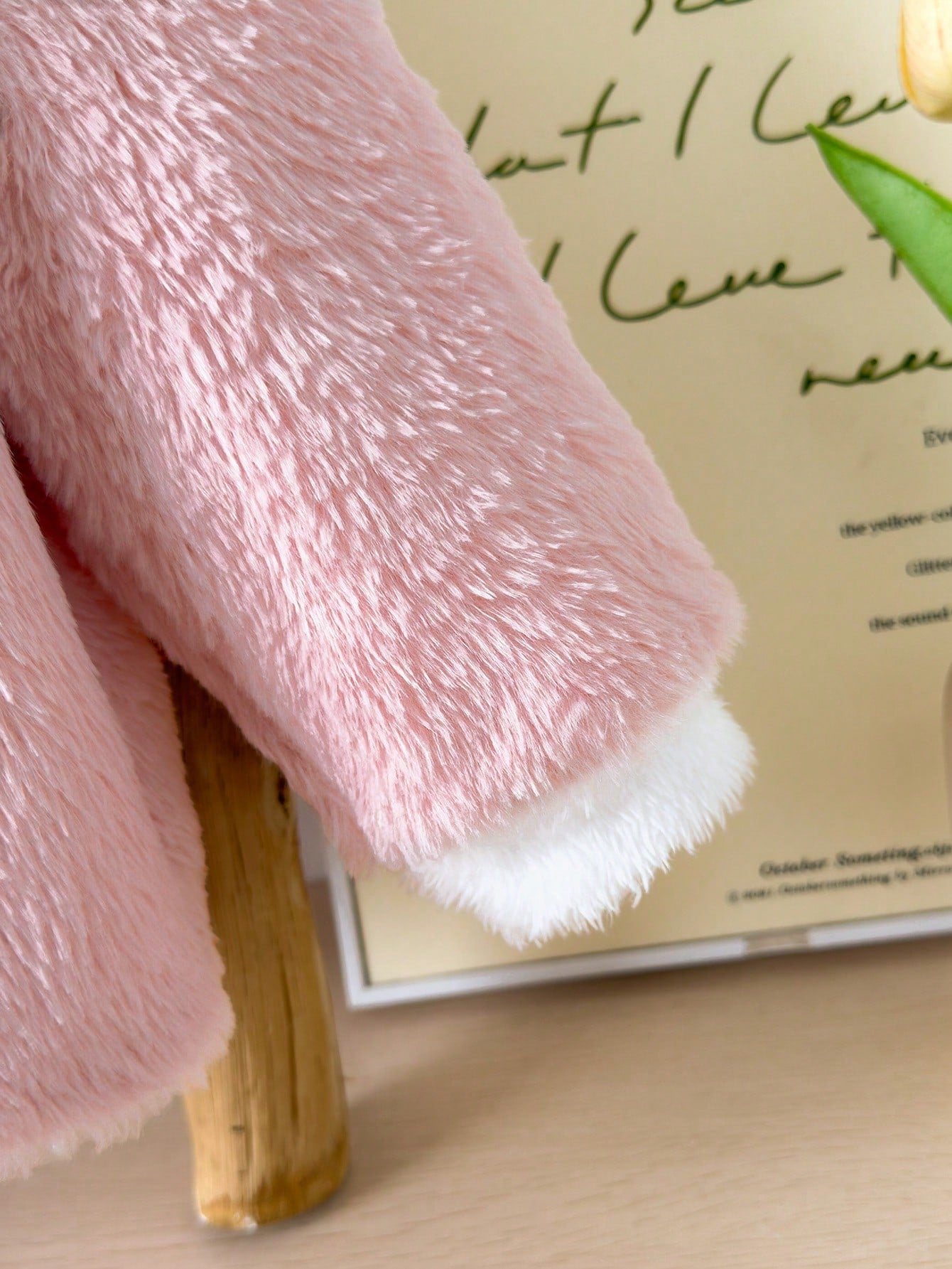 معطف فتاة رضيع مزين بأذن من الفراء، ملابس خارجية دافئة للخريف والشتاء للخارج والمدرسة وأكثر