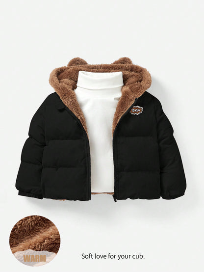 بلوزة لطفل ذكري، قطعة ملابس عادية منتظمة مبطنة بالصوف البرية