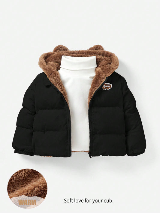 بلوزة لطفل ذكري، قطعة ملابس عادية منتظمة مبطنة بالصوف البرية