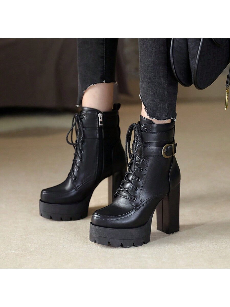 بوت قصيرة للنساء سميكة الرقبة دافئة الفرو