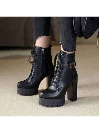 بوت قصيرة للنساء سميكة الرقبة دافئة الفرو