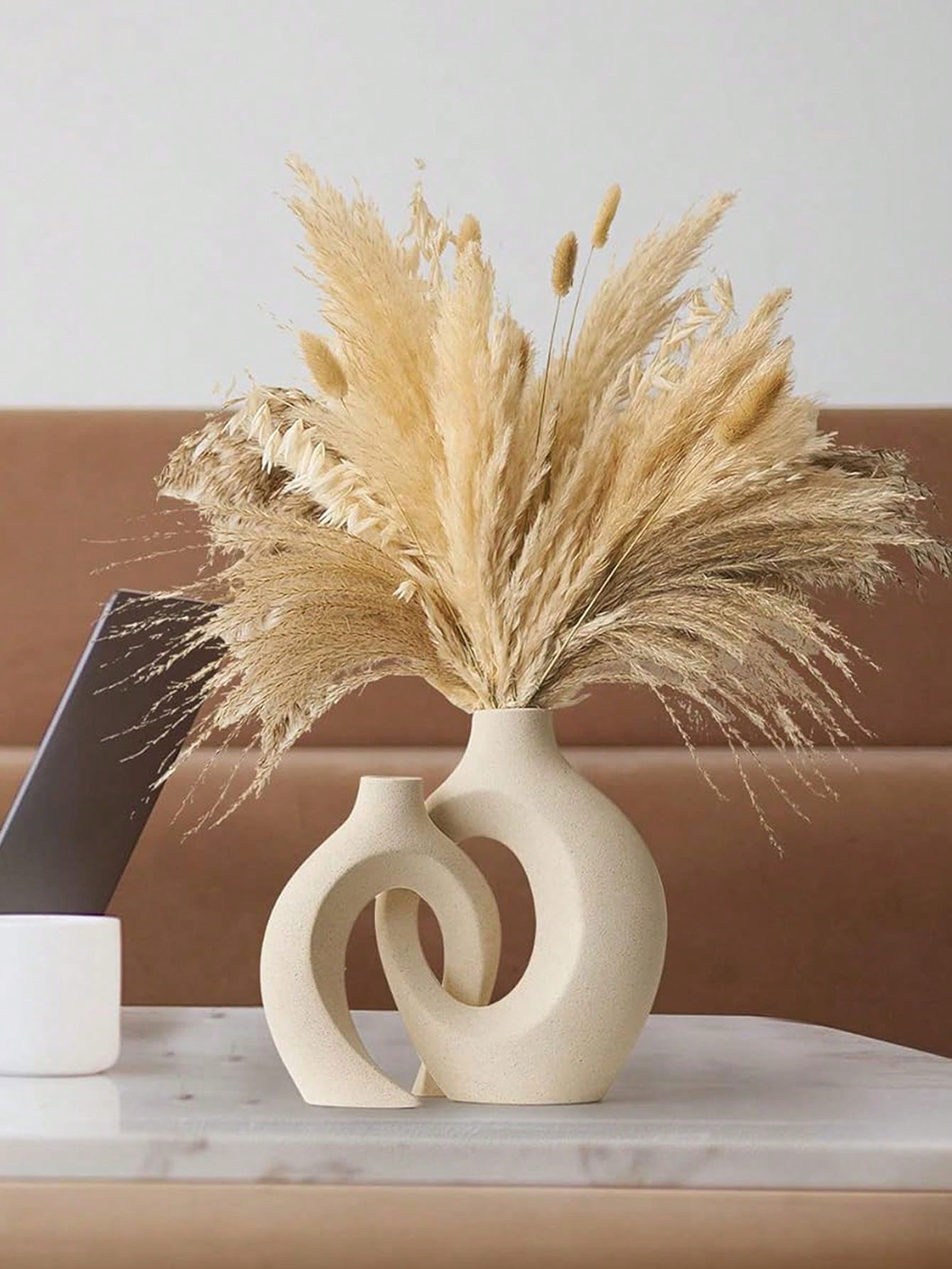 مجموعة ديكور فازة للأزواج، فازة حديثة بسيطة نمط إسكندنافي دائرية لديكور رف الكتب