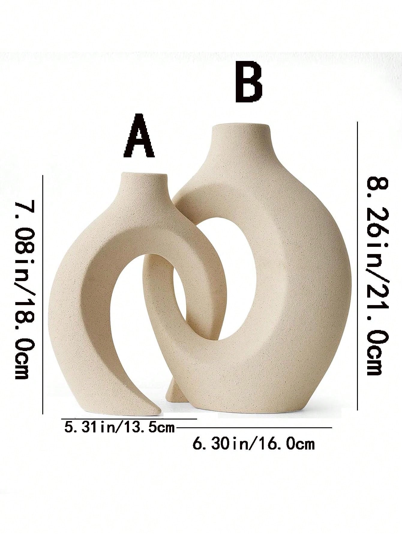 مجموعة ديكور فازة للأزواج، فازة حديثة بسيطة نمط إسكندنافي دائرية لديكور رف الكتب