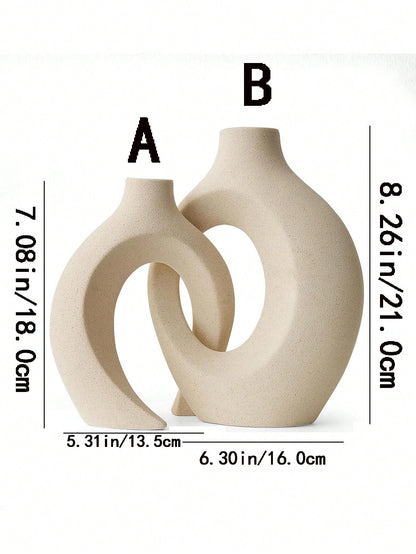 مجموعة ديكور فازة للأزواج، فازة حديثة بسيطة نمط إسكندنافي دائرية لديكور رف الكتب