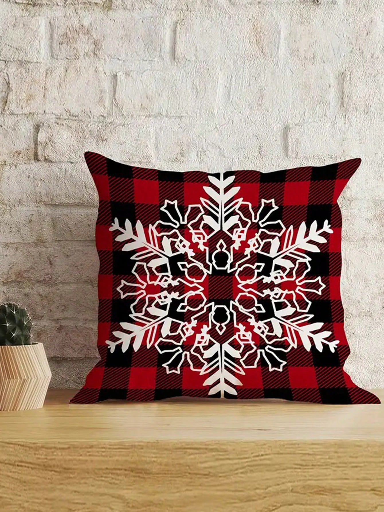 طقم 4قطع من أغطية الوسائد فائقة اللين للكريسماس - تصميم الرنة والشجرة ، طباعة أحادية الجانب