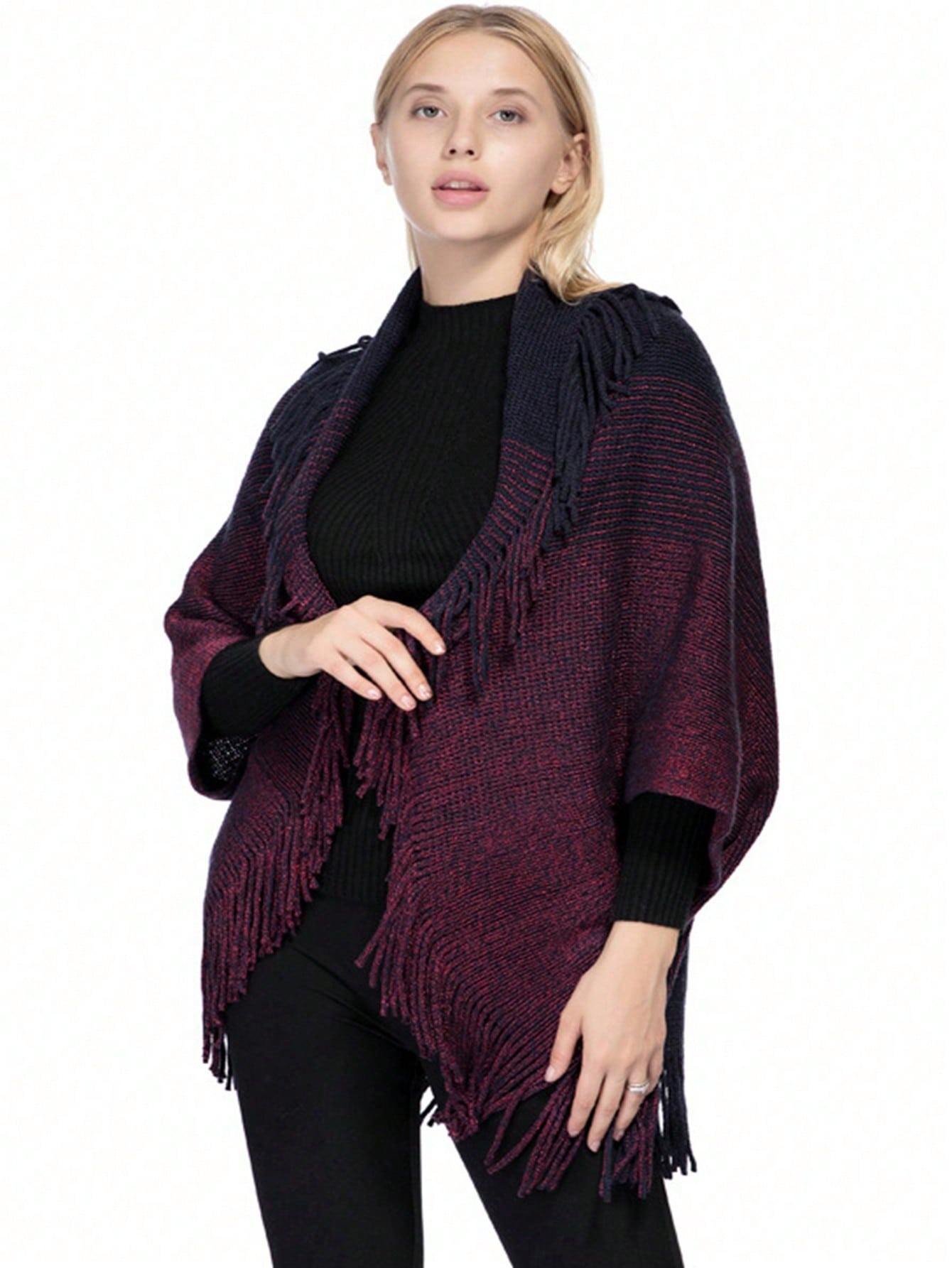 رداء أنيق أساسي بمفتاح على شكل خفاش لون كاكي للسيدات مزين بوشاح على شكل مهرجان معلق بوصلة تمكين