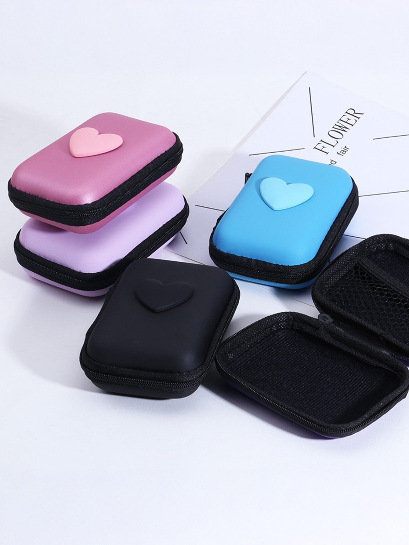 صندوق تخزين الأكسسوارات والمجوهرات، جيب صغير محمول للسفر لسماعات الأذن قطعة واحدة