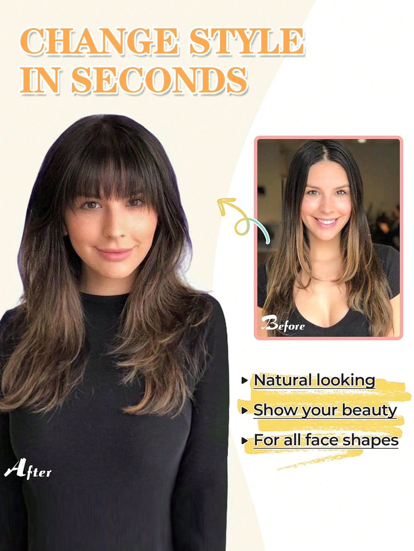 مشبك شعر لعقدة الغرة الاصطناعية الفرنسية سهل الاستخدام