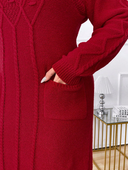 فستان سويتر سلس بفتحة جانبية للحجم الكبير